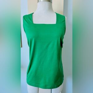 AKRIS Punto green tank top sleeveless tunic Sz US12 square neck classic